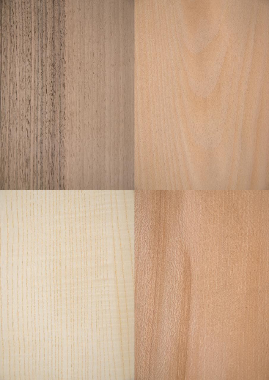 Echtholz-Furniermuster-Set  mit 12 europäischen Holzarten