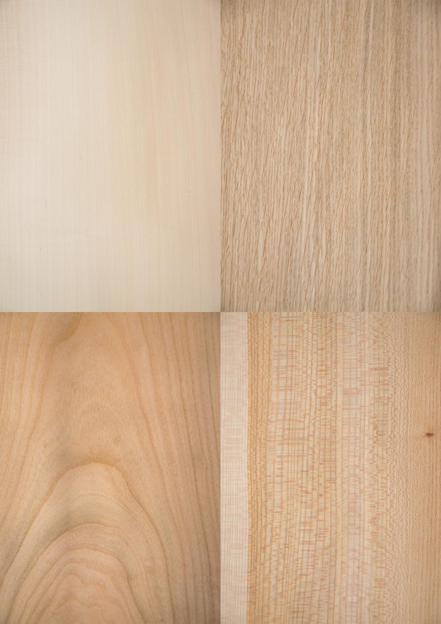 Echtholz-Furniermuster-Set  mit 12 europäischen Holzarten