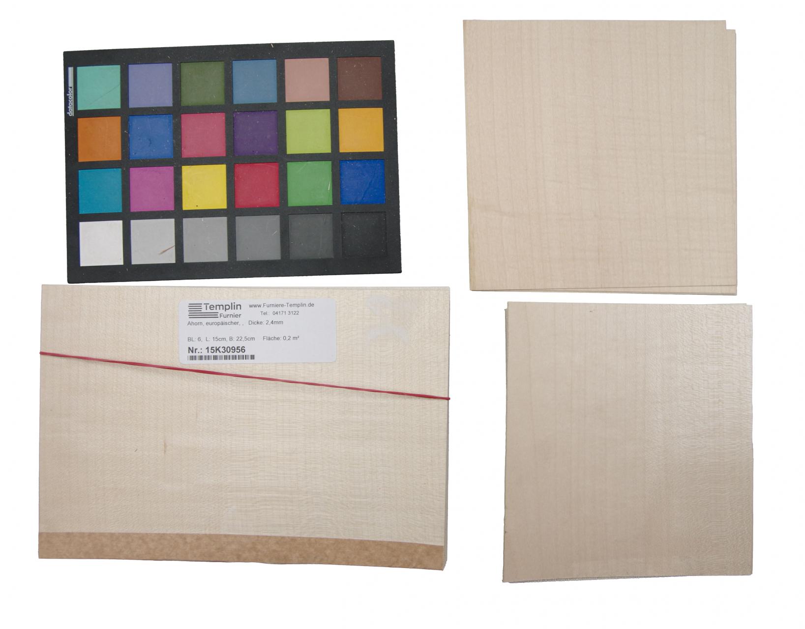 Ahorn, europäischer -Furnier Set (2,4mm 1.4mm und 0.6mm)