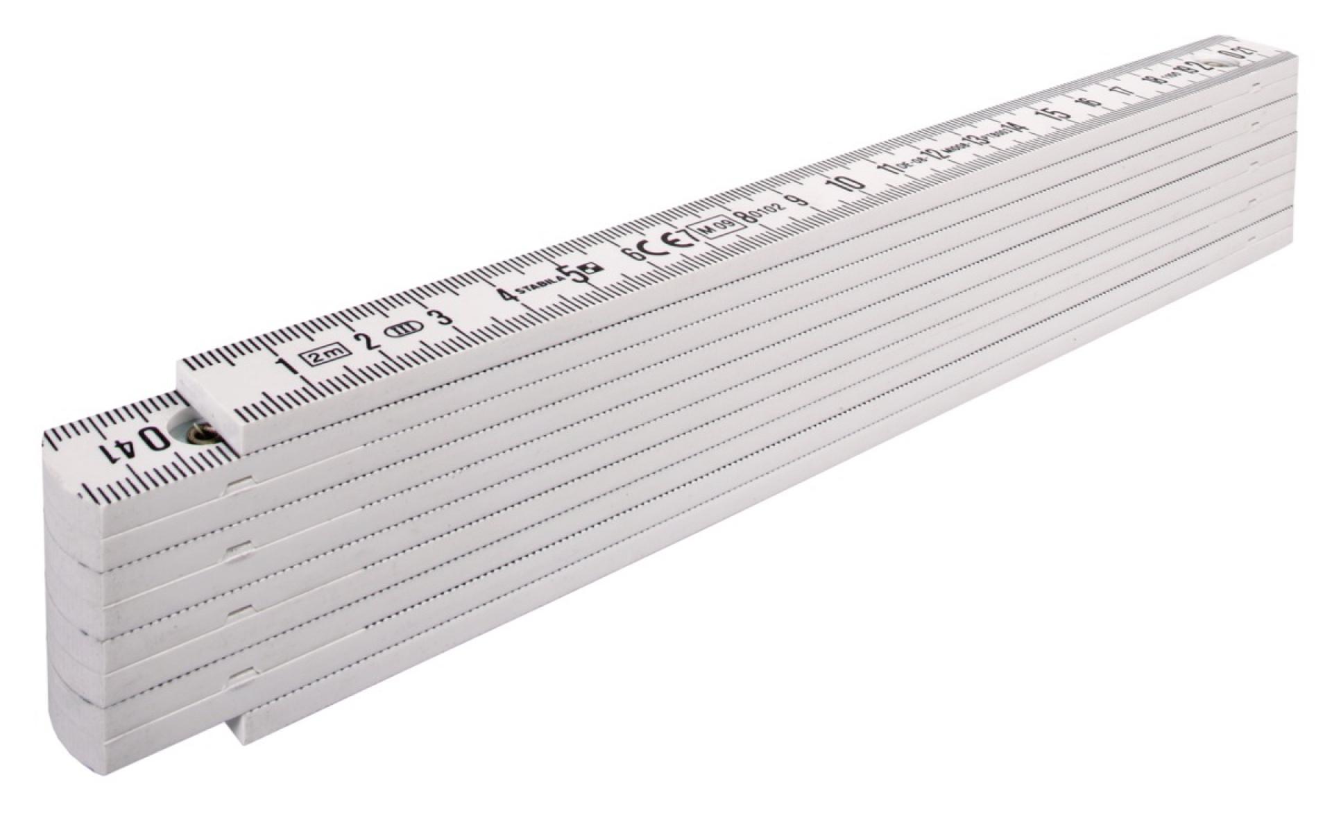 Hochwertiger Kunststoff-Gliedermaßstab STABILA Type 1107 , 2m