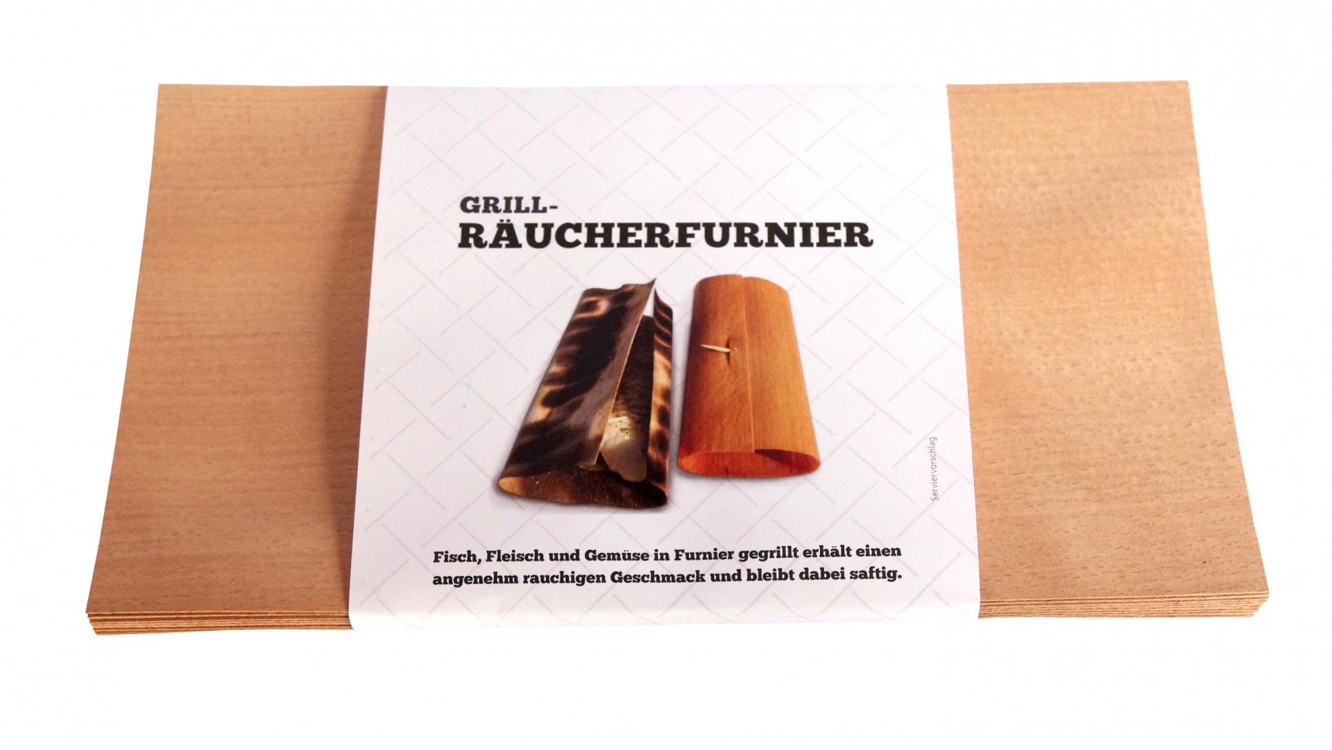 Buche Grill-Räucherfurnier 20 Blatt, 29 cm x 15cm