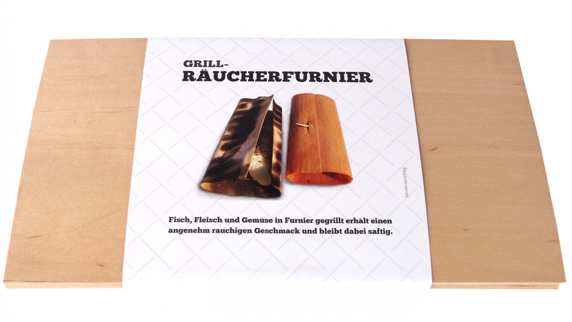 Erle Grill-Räucherfurnier 12 Blatt 29 x 15