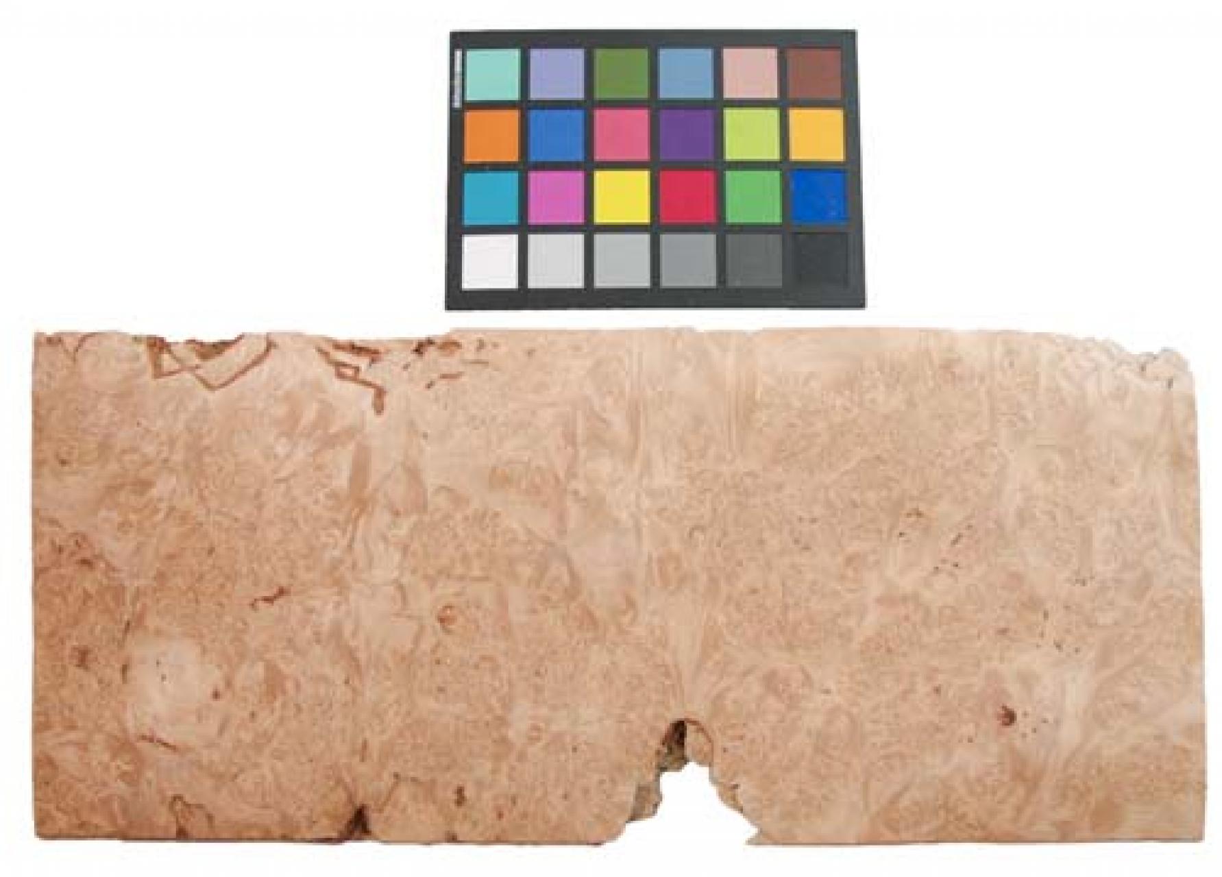 Maple Burl, veneer with Colour reference card