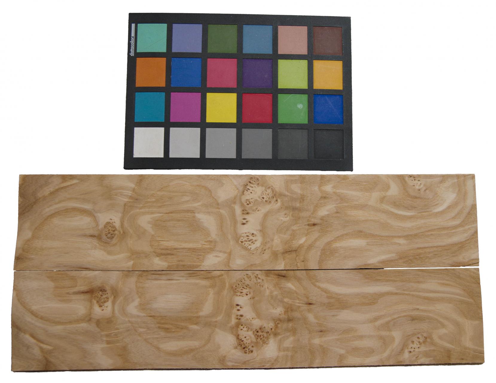 Esche Maser; oliv -Furnier (0,6mm) - 0,34m² (12Stk. x 38cm x 7,5cm)
