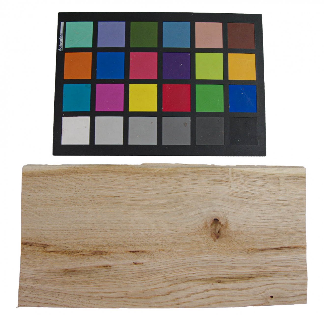 Eiche (Asteiche Wildeiche) Furnier mit Farbreferenz-Karte