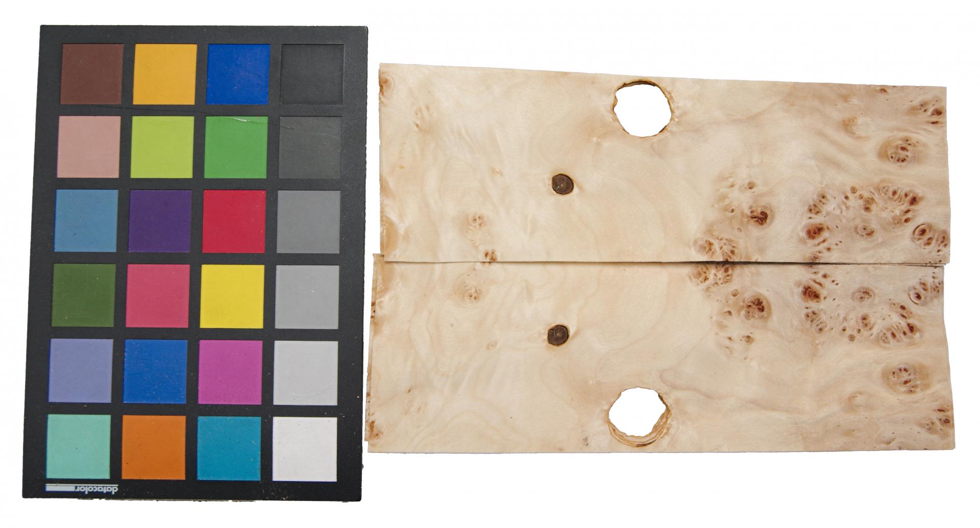 Pappel Maser (Mapa) -Furnier (0,6mm) - 0,21m² (13Stk. x 23cm x 7cm)