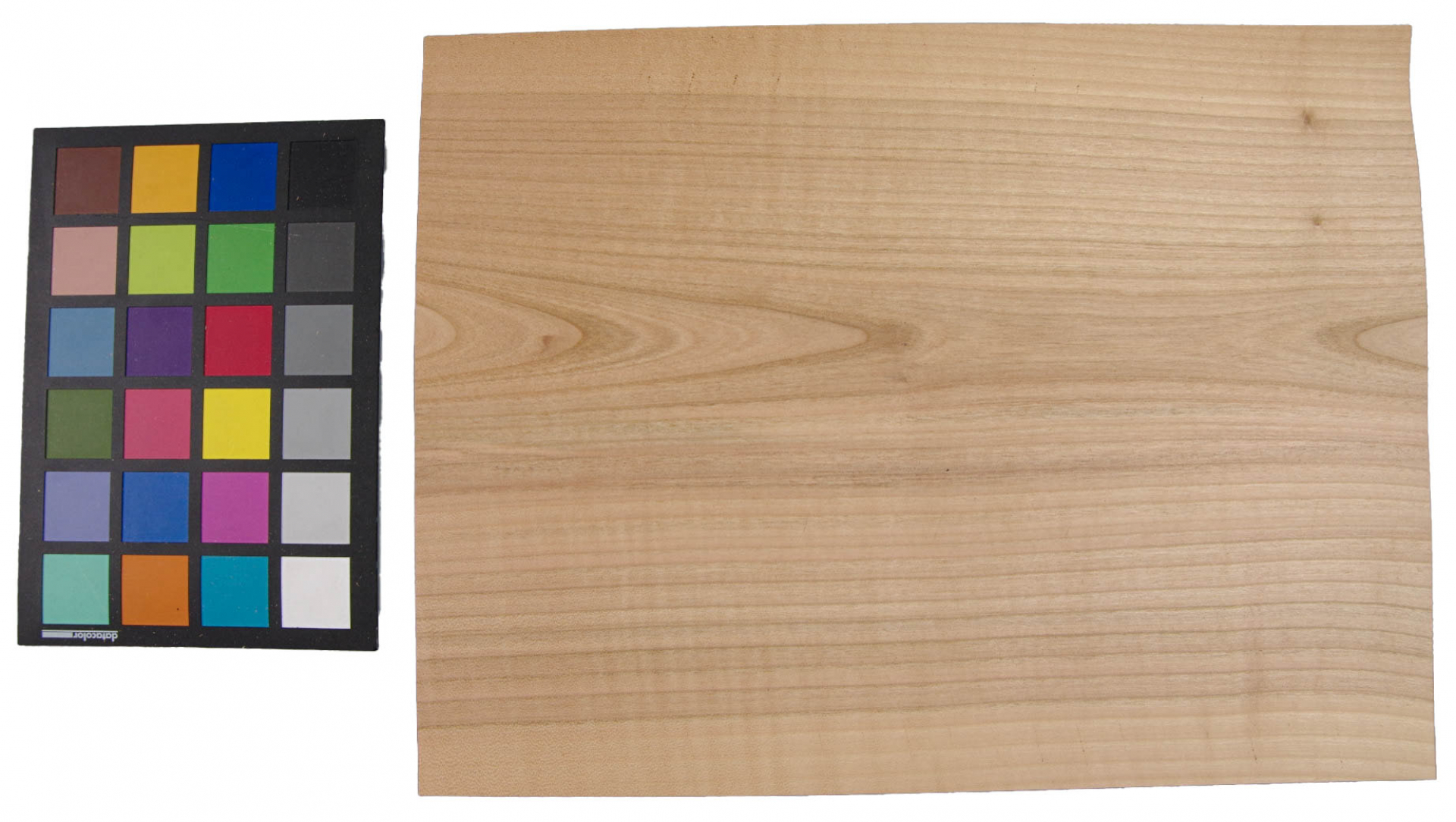 European Cherry, veneer with Colour reference card
