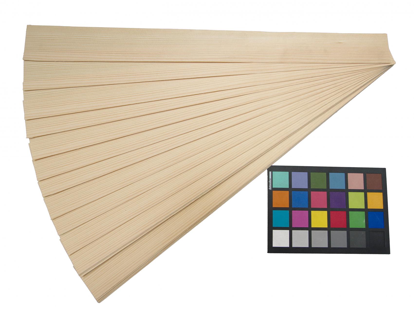 Fichte -Furnier (0,6mm) - 0,68m² (20Stk. x 62cm x 5,5cm)
