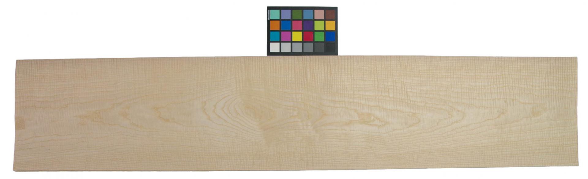 Figured White Ash, veneer with Colour reference card
