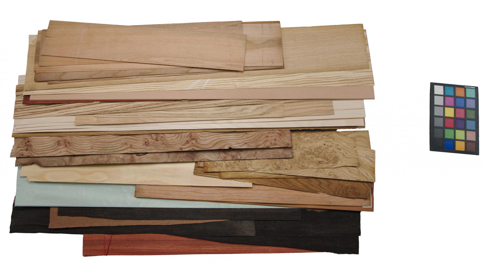 Veneer single sheets and cut-offs set