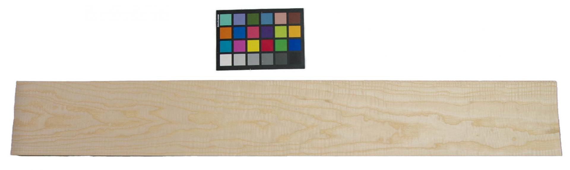 Figured White Ash, veneer with Colour reference card