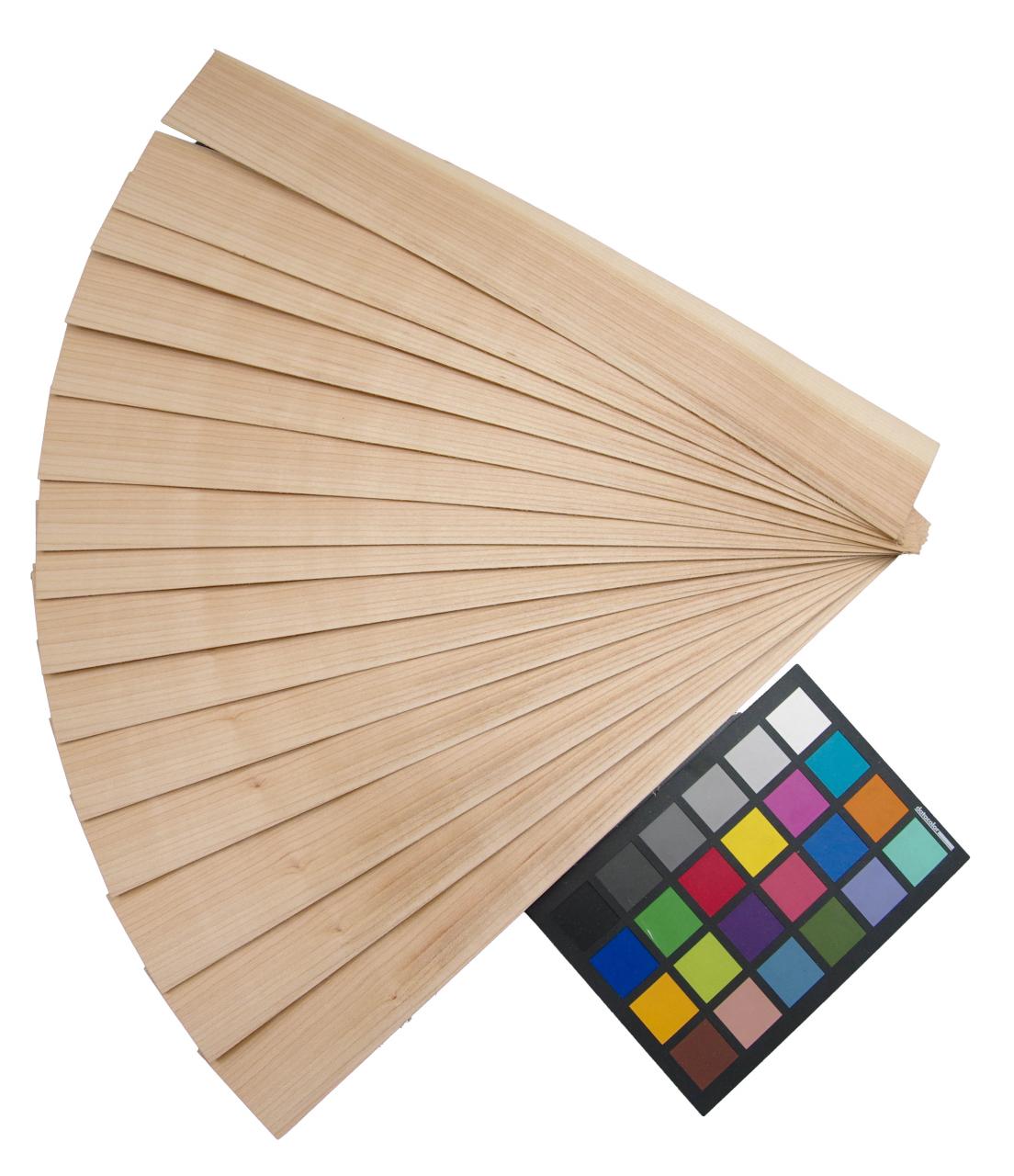 European Cherry, - veneer (0,9mm) - 0,41m² (16pcs. x 47cm x 5,5cm)