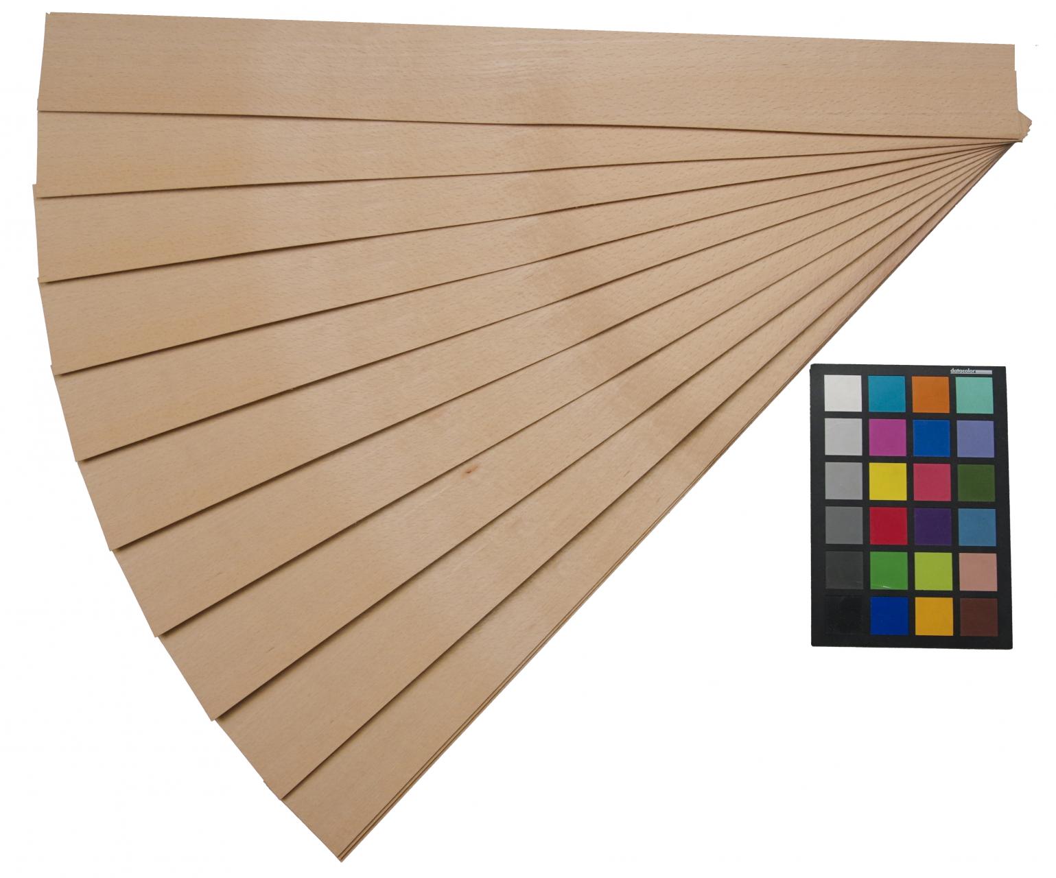 Buche -Furnier (1,4mm) - 0,63m² (12Stk. x 70cm x 7,5cm)