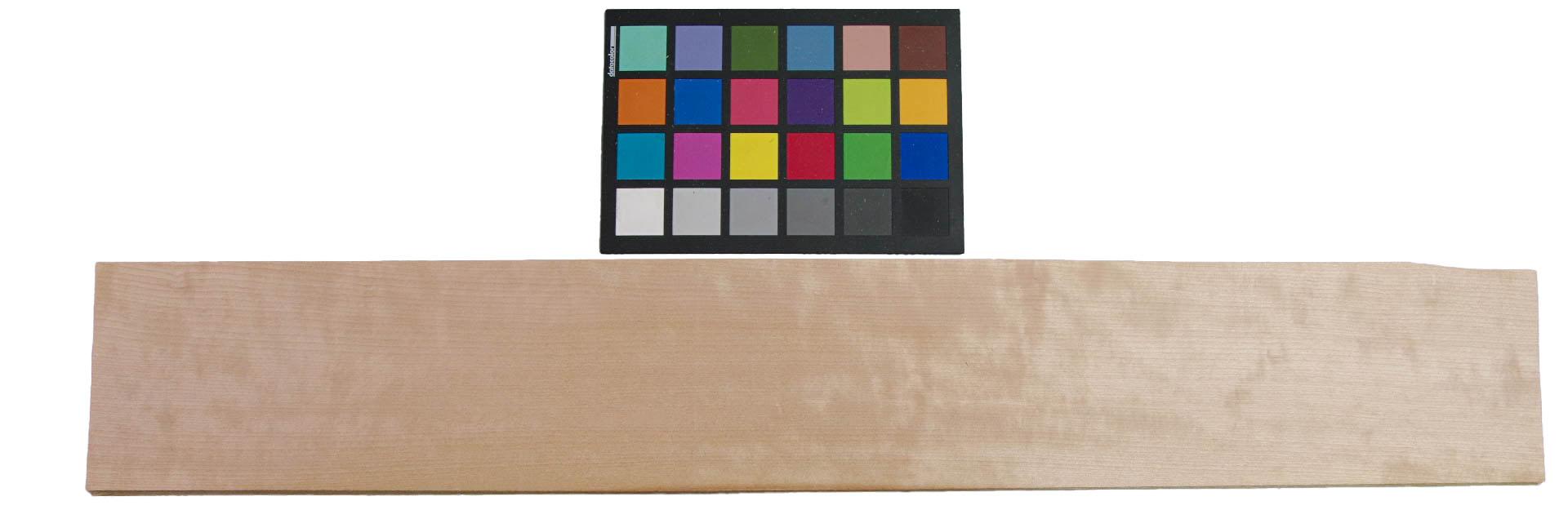Yellow Birch, veneer with Colour reference card