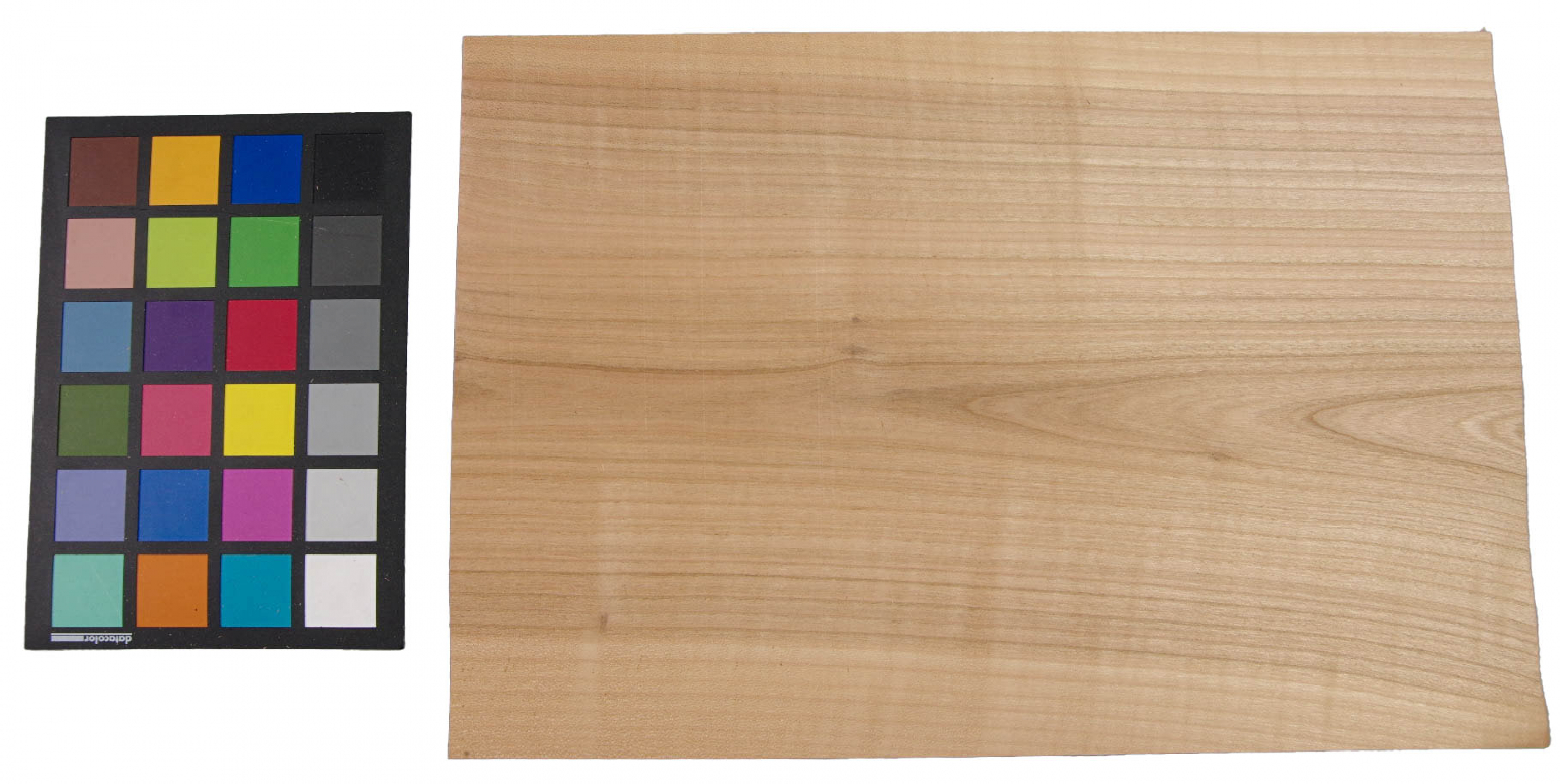 European Cherry, veneer with Colour reference card